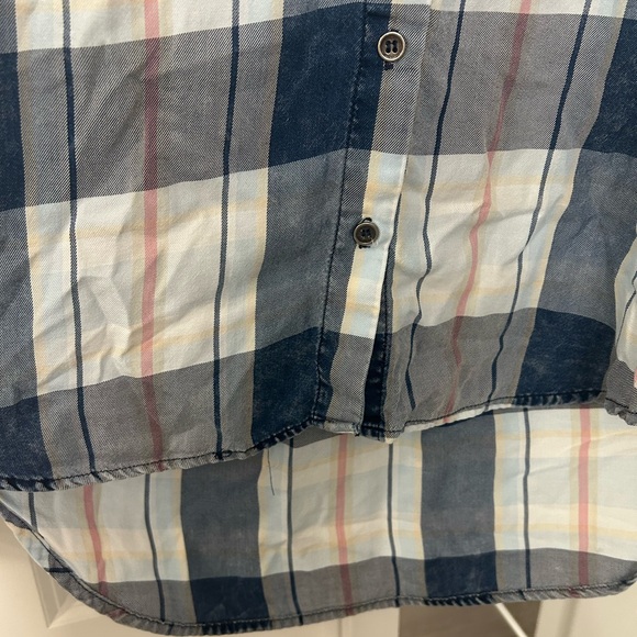 Kut from the Kloth Blue and White Plaid Button-Down Shirt - Picture 8 of 16